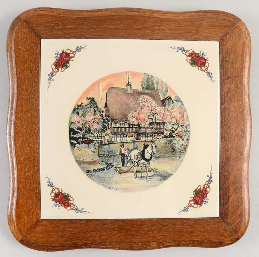 Obernai Wood Cheese Board with Ceramic Tile by Sarreguemines-1