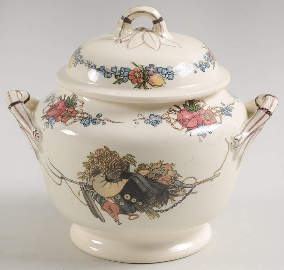 Obernai Sugar Bowl & Lid by Sarreguemines-1
