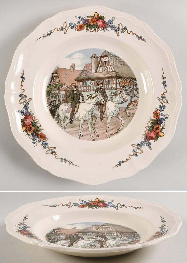 Obernai Large Rim Soup Bowl by Sarreguemines-1