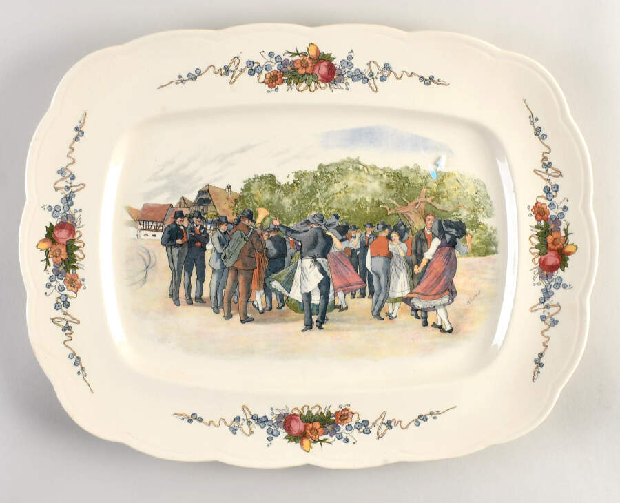 Obernai 17" Rectangular Serving Platter by Sarreguemines-1