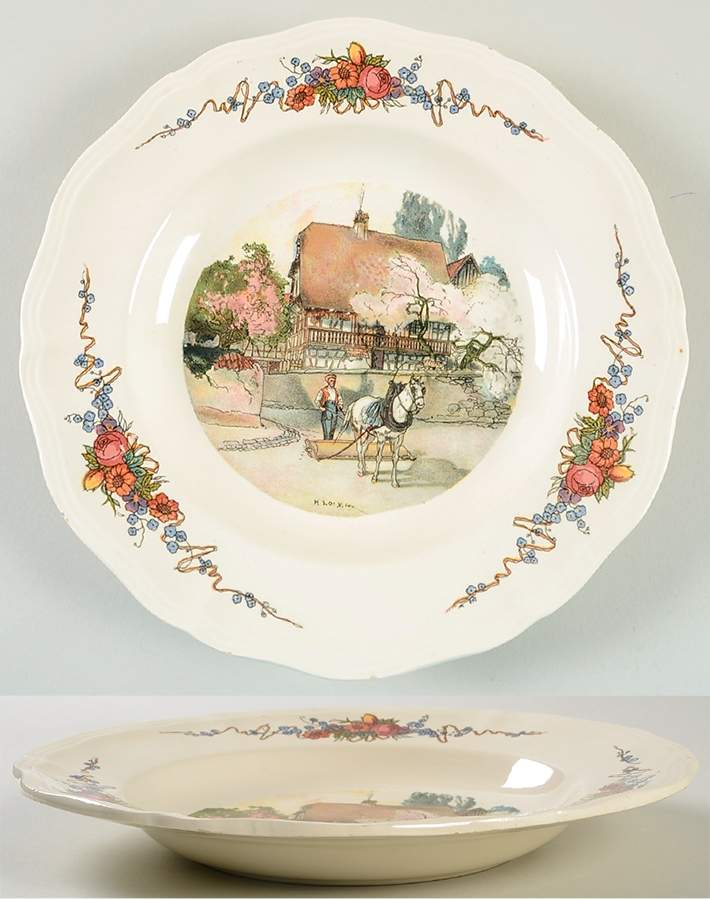 Obernai Large Rim Soup Bowl by Sarreguemines-1
