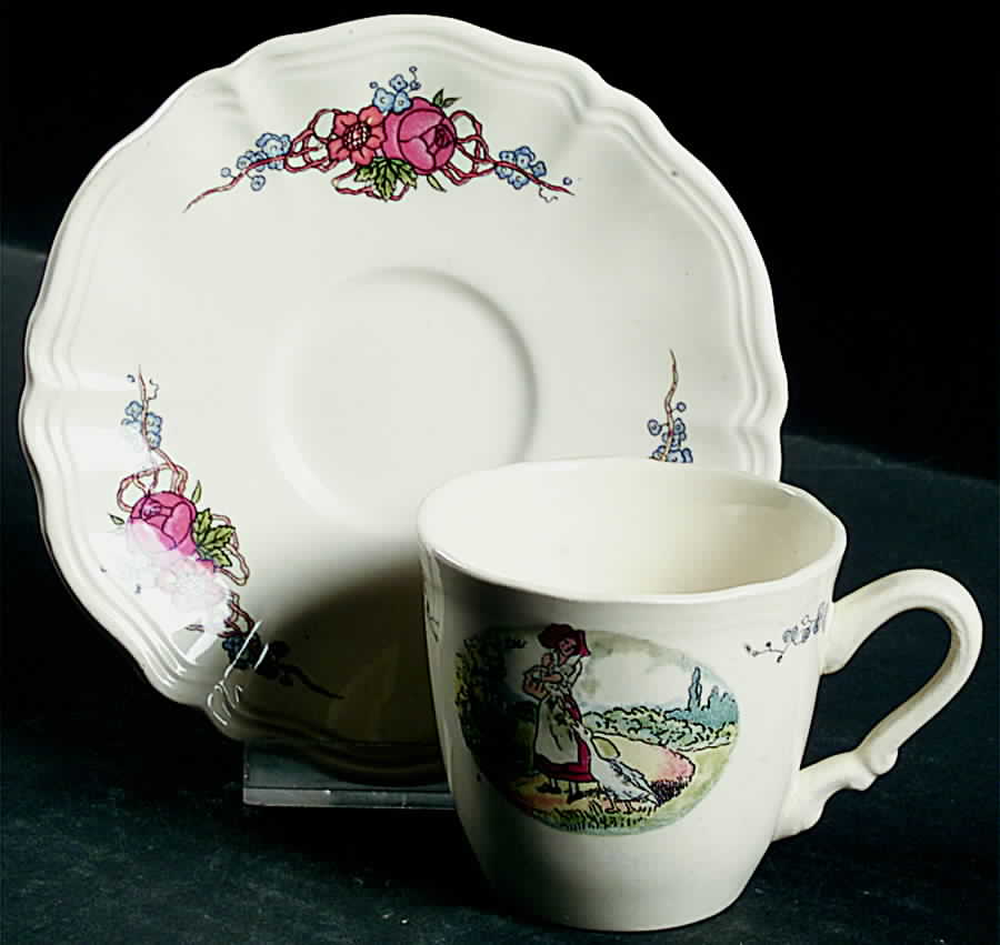 Obernai Flat Demitasse Cup & Saucer Set by Sarreguemines-1