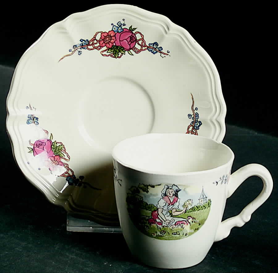 Obernai Flat Demitasse Cup & Saucer Set by Sarreguemines-1