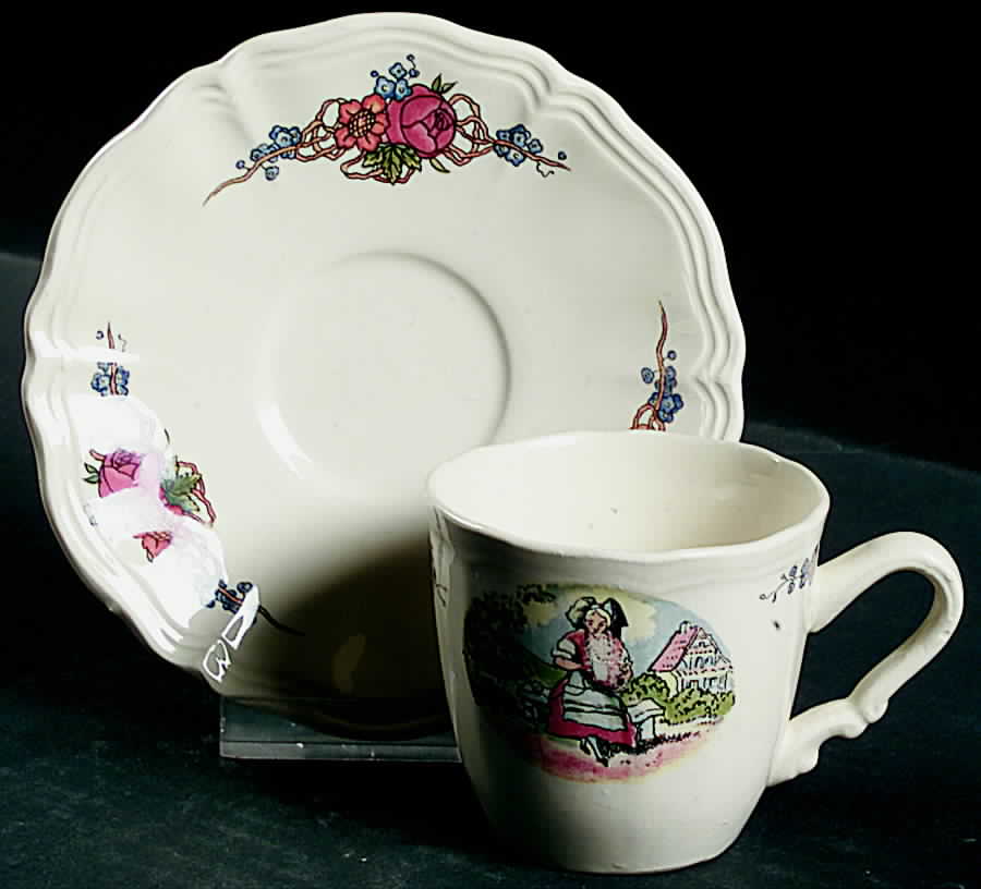 Obernai Flat Demitasse Cup & Saucer Set by Sarreguemines-1