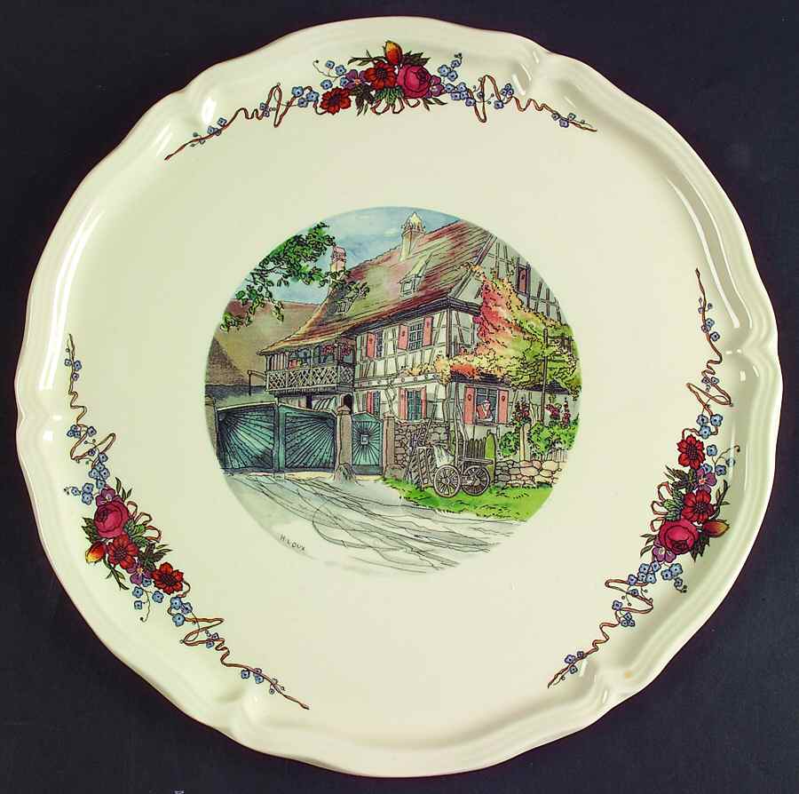 Obernai Cake Plate by Sarreguemines-1