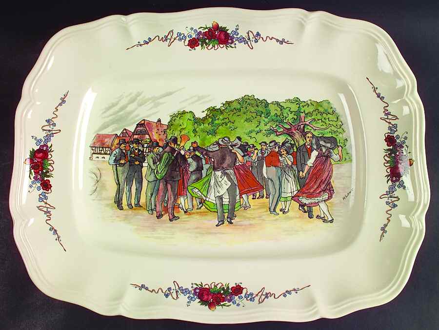 Obernai 15" Rectangular Serving Platter by Sarreguemines-1
