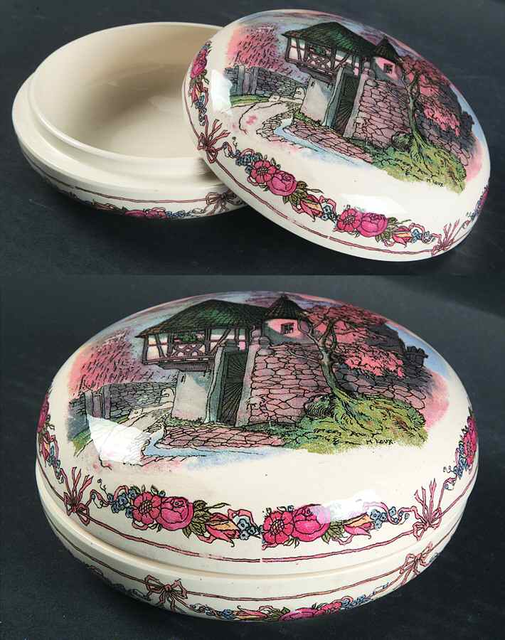 Obernai Round Box & Lid by Sarreguemines-1