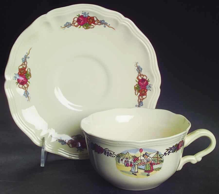 Obernai Oversized Cup & Saucer Set by Sarreguemines-1