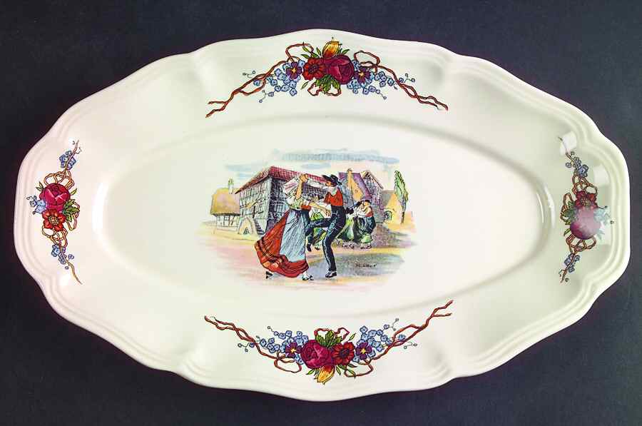 Obernai 11" Oval Serving Platter by Sarreguemines-1