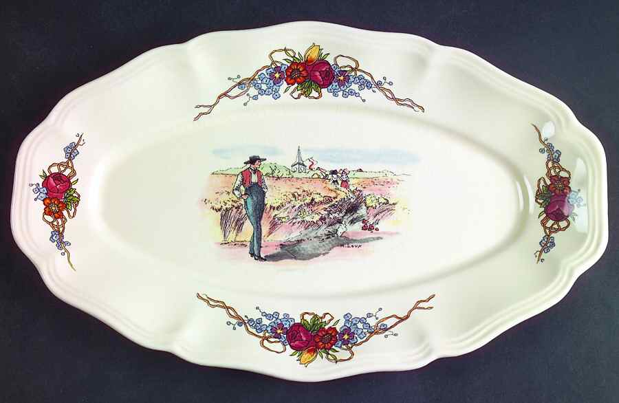 Obernai 11" Oval Serving Platter by Sarreguemines-1