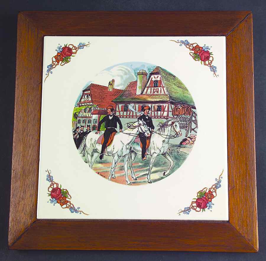 Obernai Wood Frame Trivet by Sarreguemines-1