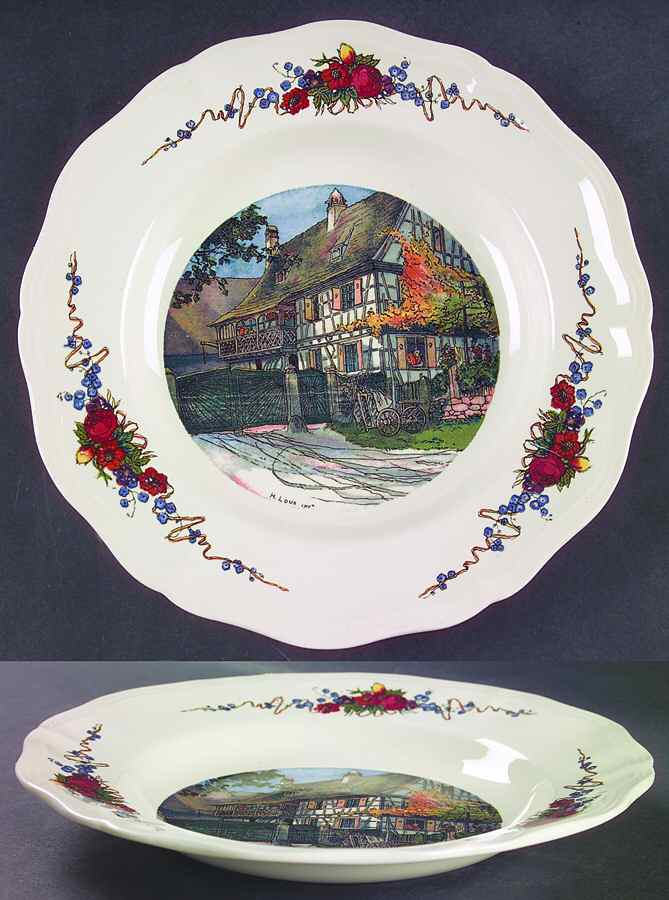 Obernai Large Rim Soup Bowl by Sarreguemines-1