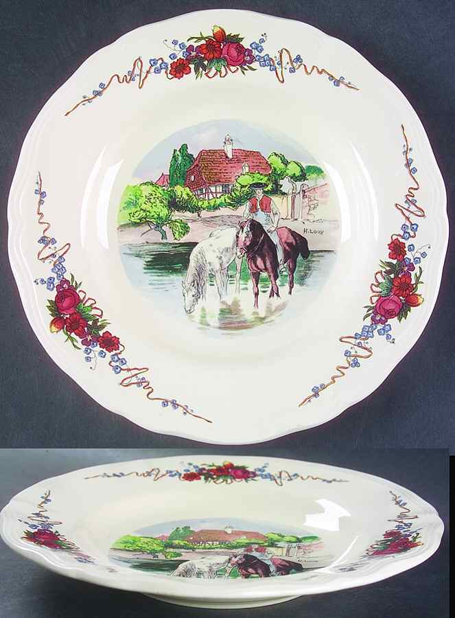 Obernai Large Rim Soup Bowl by Sarreguemines-1