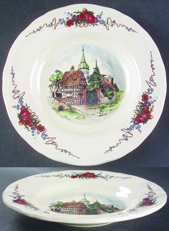 Obernai Large Rim Soup Bowl by Sarreguemines-1