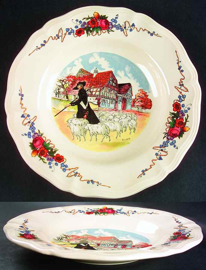 Obernai Large Rim Soup Bowl by Sarreguemines-1