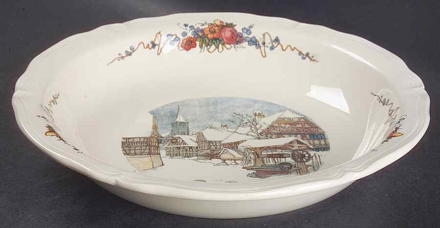 Obernai 10" Round Shallow Vegetable Bowl by Sarreguemines-1