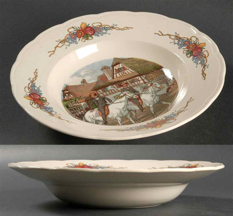 Obernai Large Rim Soup Bowl by Sarreguemines-1