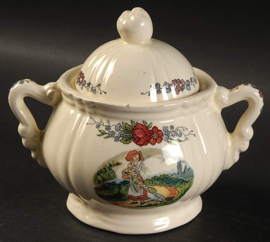 Obernai Sugar Bowl & Lid by Sarreguemines-1