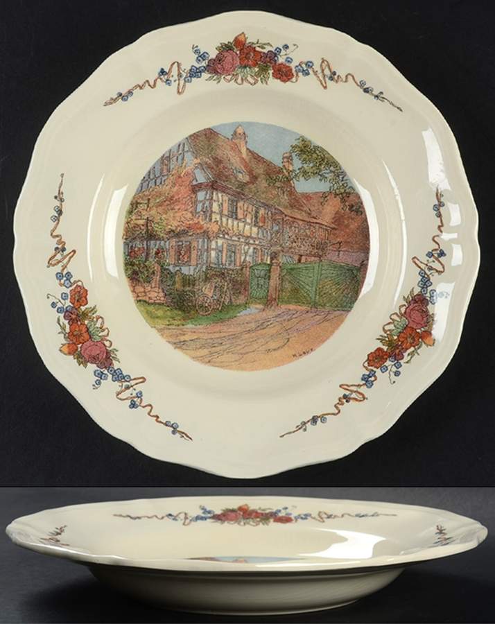 Obernai Large Rim Soup Bowl by Sarreguemines-1