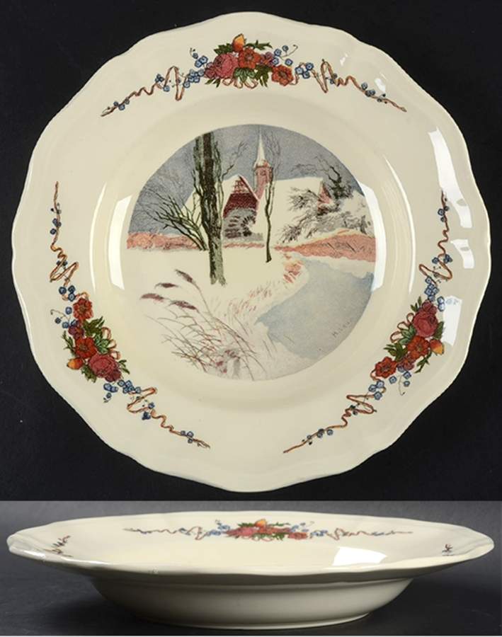Obernai Large Rim Soup Bowl by Sarreguemines-1