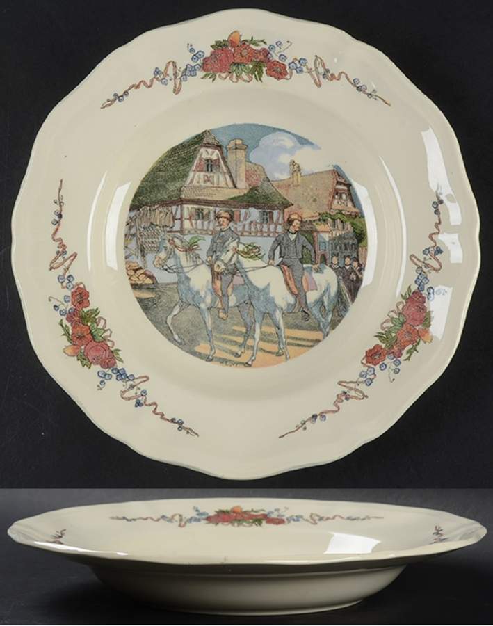 Obernai Large Rim Soup Bowl by Sarreguemines-1