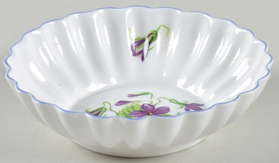 Violets (Ribbed) Nut Dish by Shelley-1