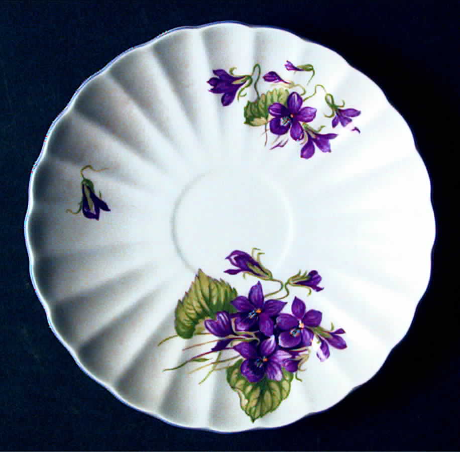 Violets (Ribbed) Saucer by Shelley-1