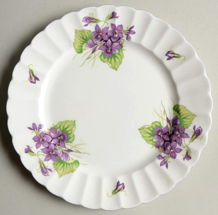 Violets (Ribbed) Salad Plate by Shelley-1