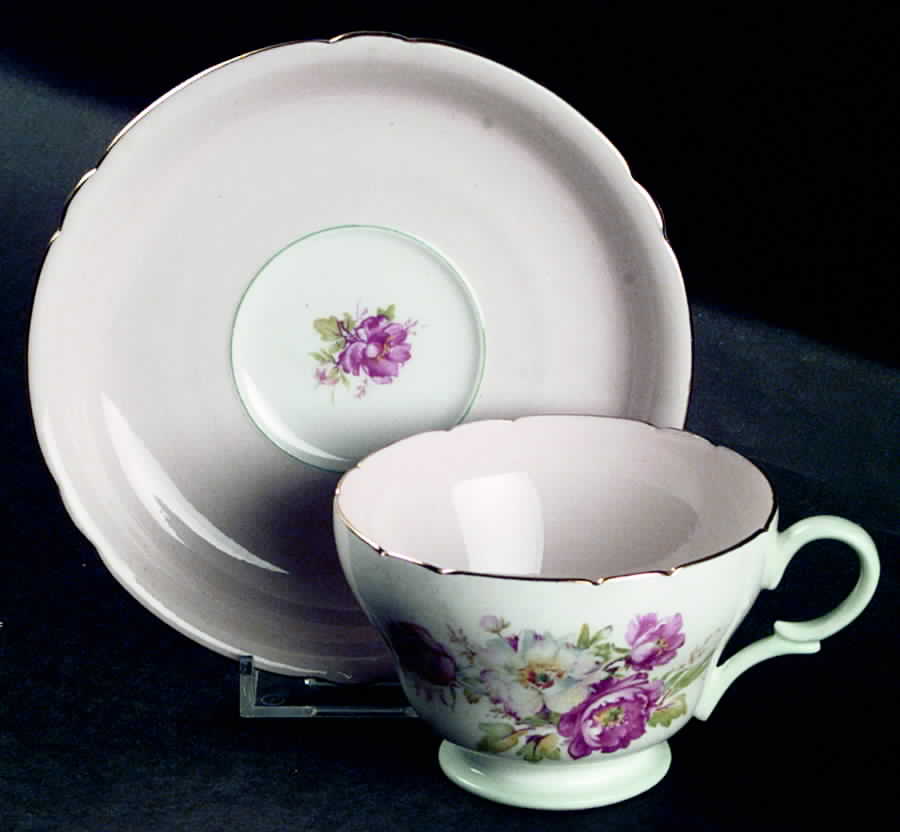Z13242 Footed Cup & Saucer Set by Shelley-1
