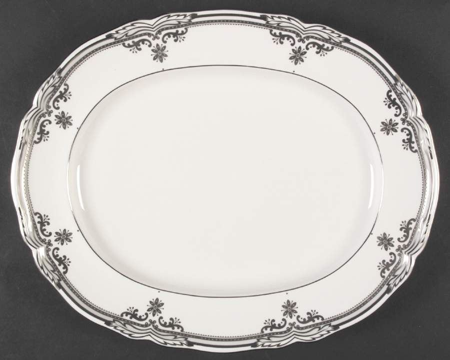 Stafford Platinum 14" Oval Serving Platter by Spode-1