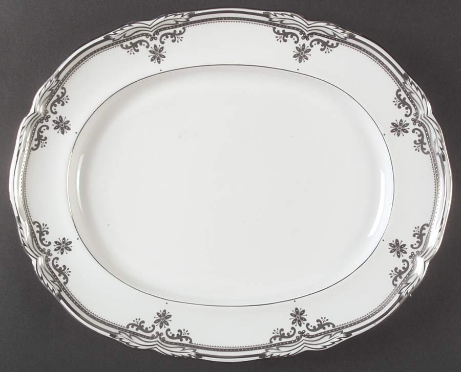 Stafford Platinum 14" Oval Serving Platter by Spode-1