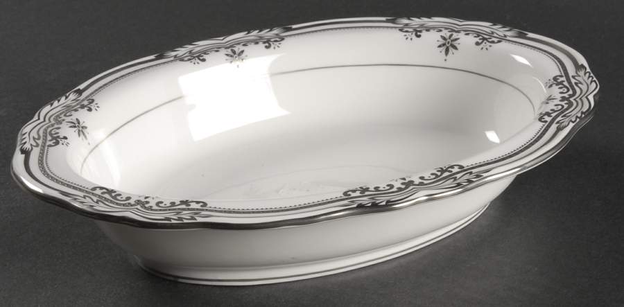 Stafford Platinum 9" Oval Vegetable Bowl by Spode-1