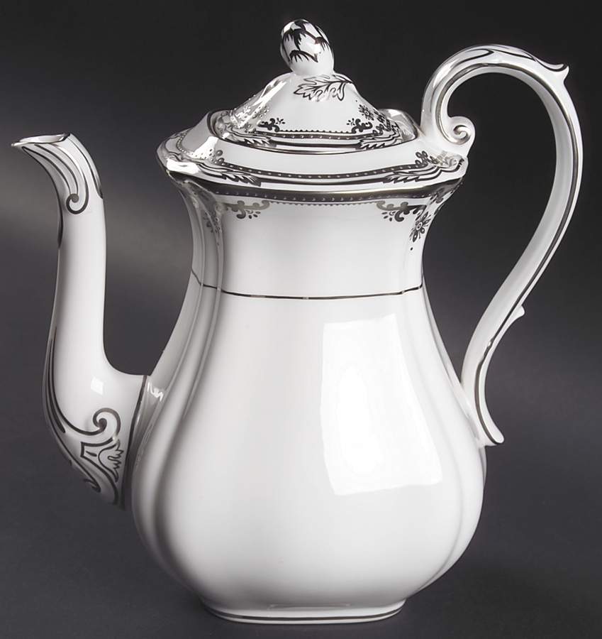 Stafford Platinum Coffee Pot & Lid by Spode-1
