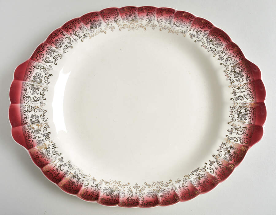 KS384 13" Oval Serving Platter by Sebring Pottery-1