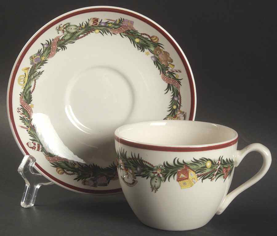 Christmas Memories Flat Cup & Saucer Set by Spode-1