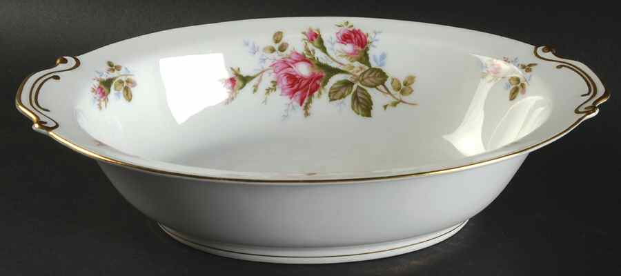 Moss Rose 11" Oval Vegetable Bowl by Sango-1