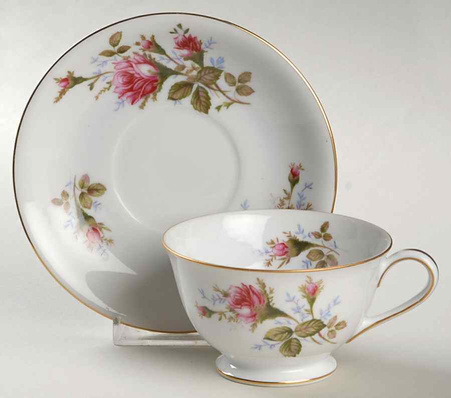 Moss Rose Footed Cup & Saucer Set by Sango-1