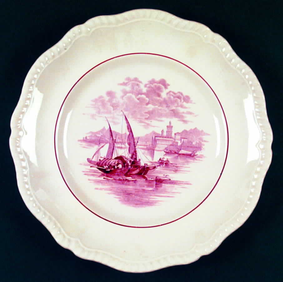 Albion Ships (Pink) Salad Plate by Spode-1