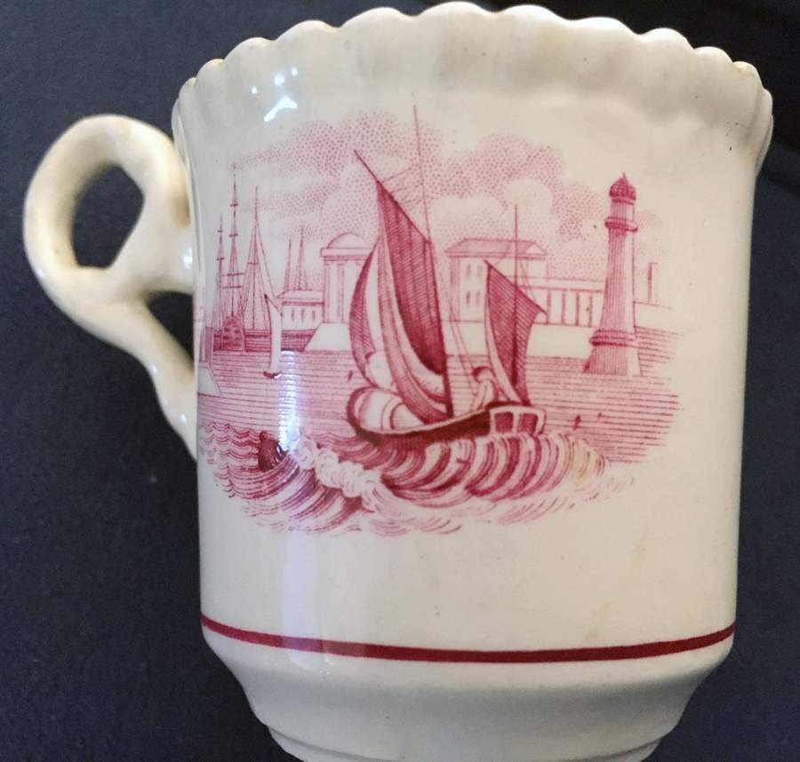 Albion Ships (Pink) Flat Demitasse Cup by Spode-1