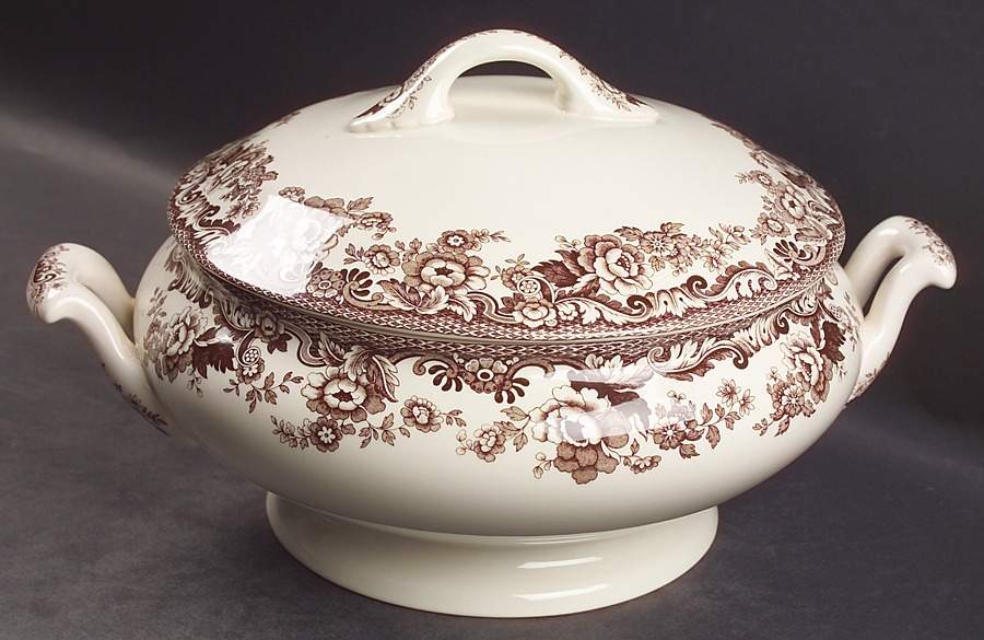 Delamere Brown Round Covered Vegetable by Spode-1