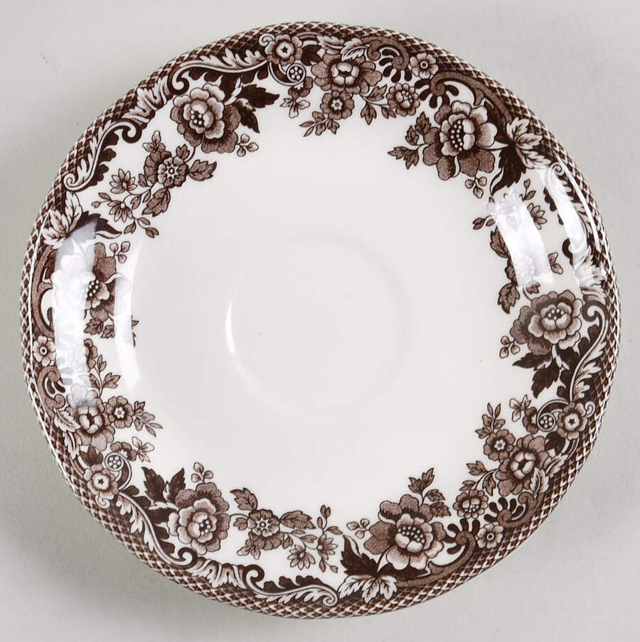 Delamere Brown Saucer for Flat Cup by Spode-1