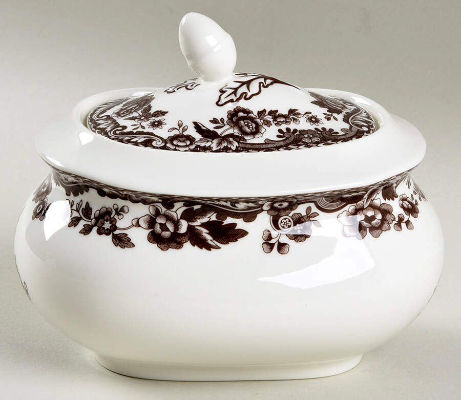 Delamere Brown Sugar Bowl & Lid by Spode-1