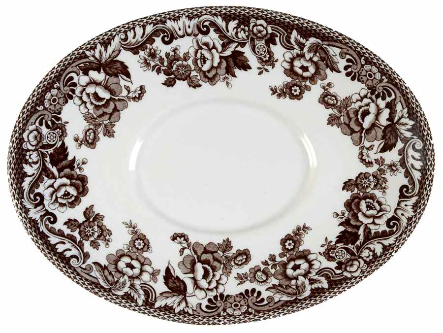 Delamere Brown Underplate for Gravy Boat by Spode-1