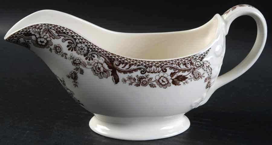 Delamere Brown Gravy Boat by Spode-1