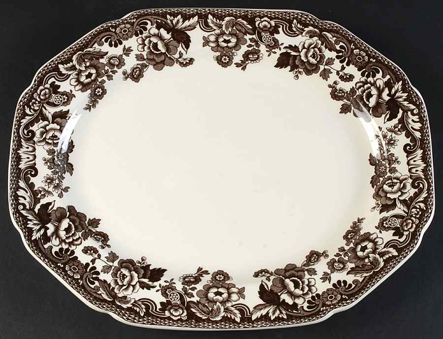 Delamere Brown 14" Oval Serving Platter by Spode-1