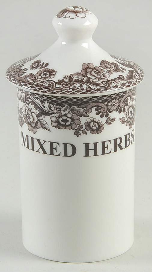 Delamere Brown Mixed Herb Spice Jar & Lid by Spode-1