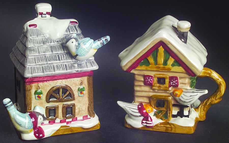 Winter Birds Figural Creamer & Sugar Set by Sakura-1