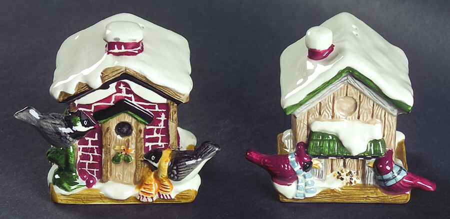 Winter Birds Sculpted Salt & Pepper Set by Sakura-1