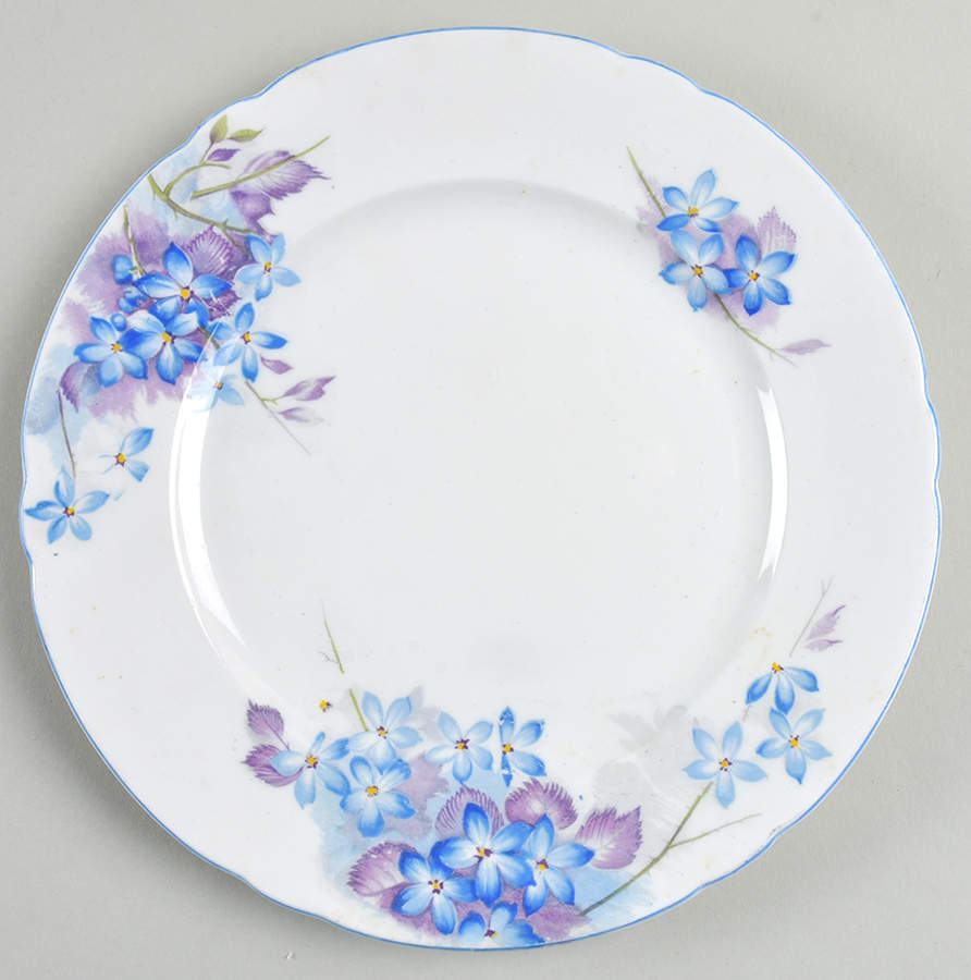 Blue Spray Salad Plate by Shelley-1