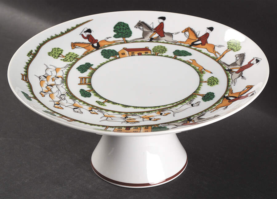 Hunt Scene 10" Diameter Pedestal Cake Stand by Sigma-1
